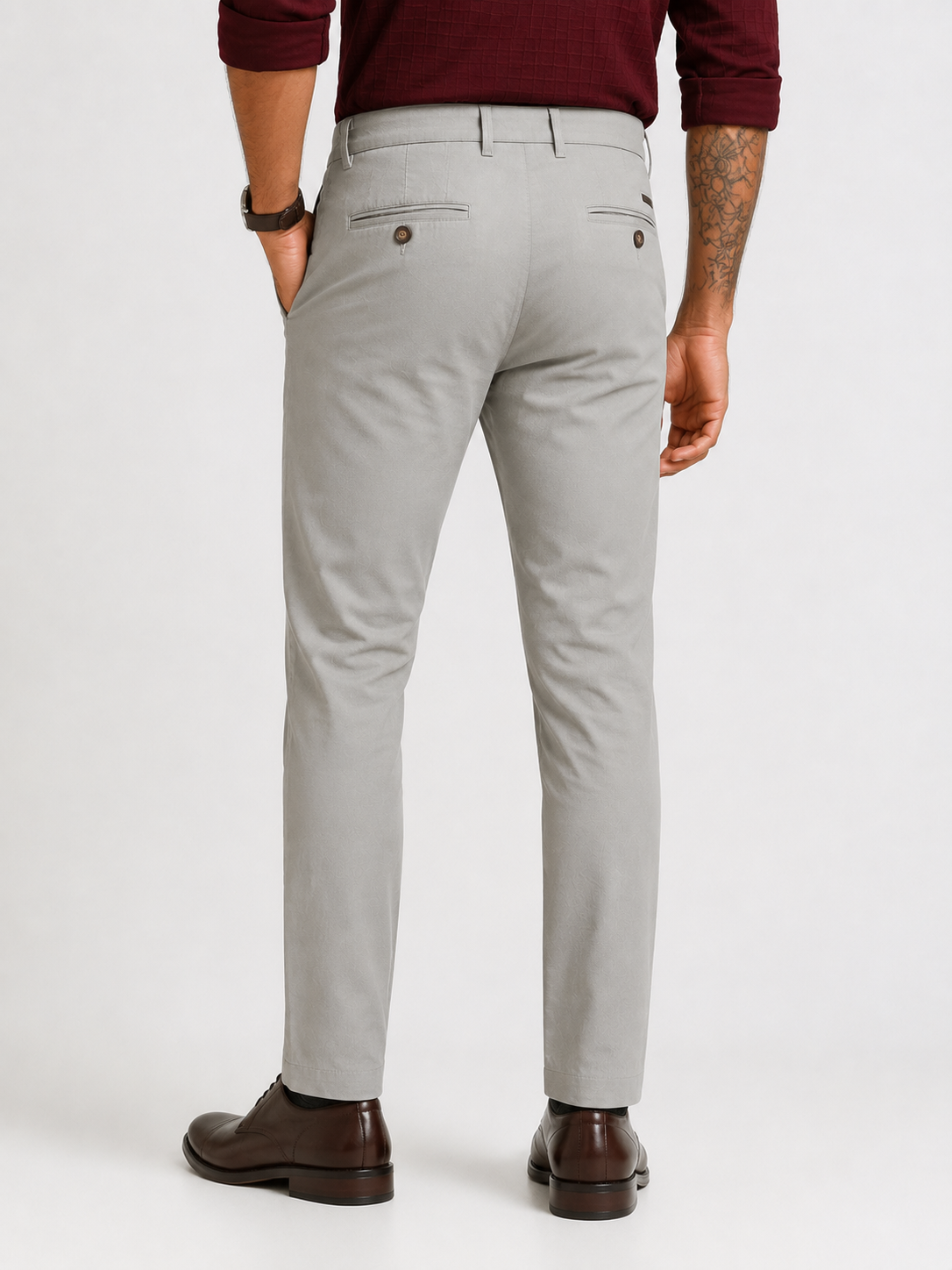 Taupe Dobby Trouser