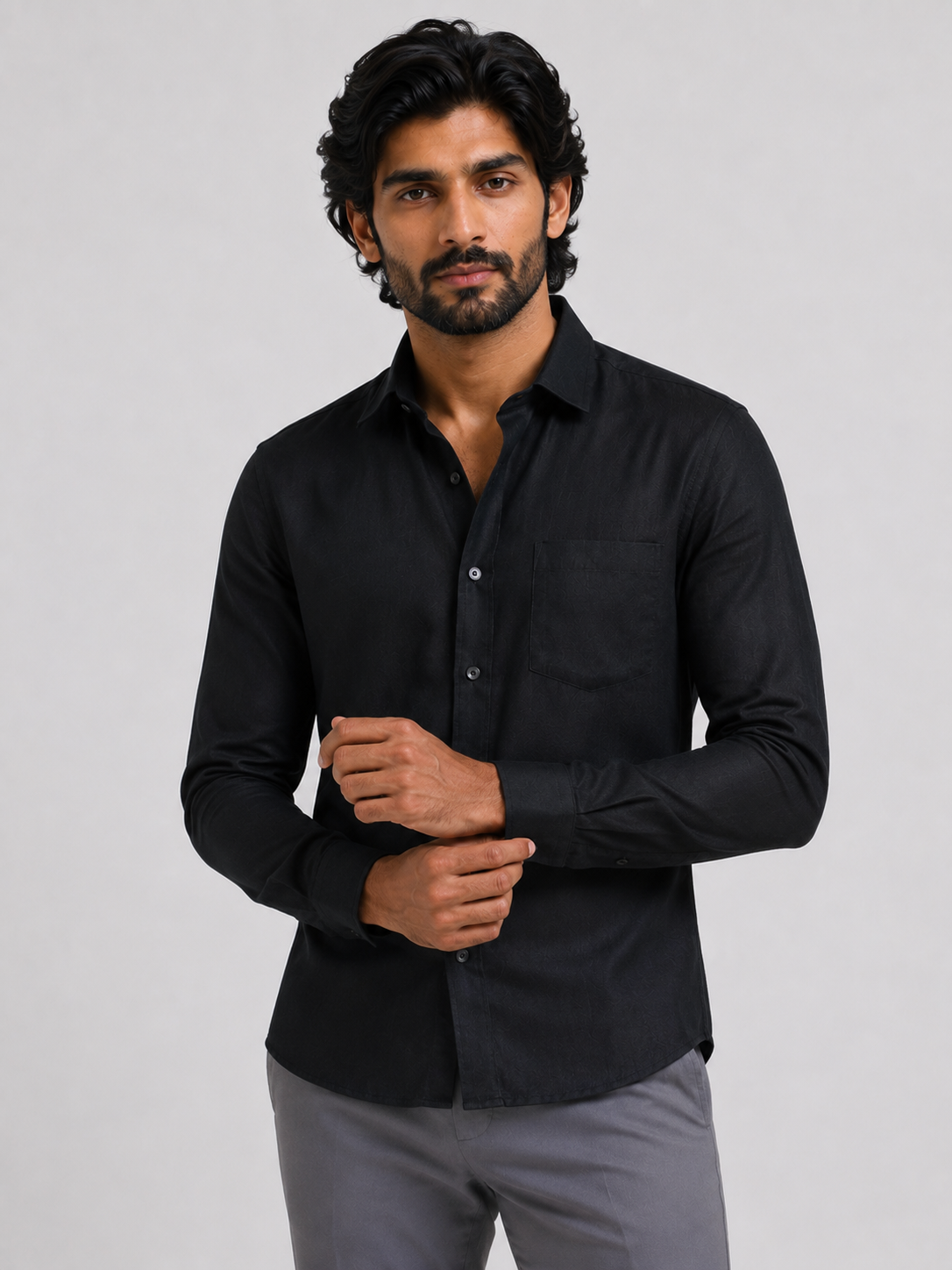 Midnight Black Linen Shirt