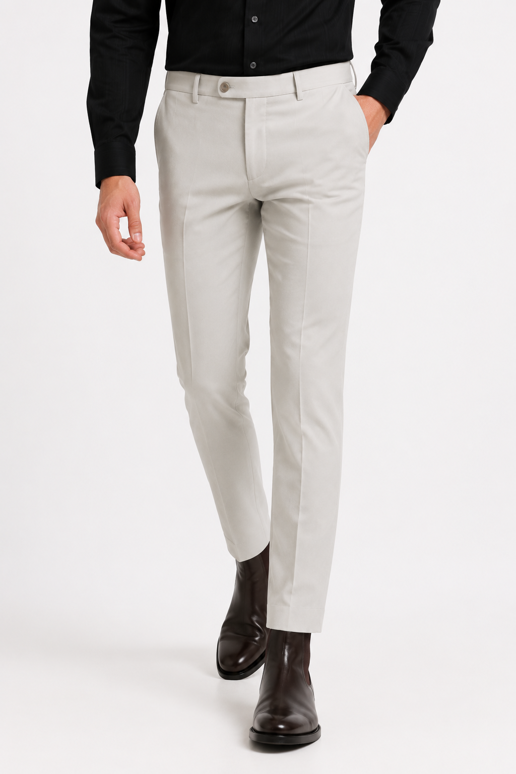 Smoke Grey 4-Way Stretch Formal Trouser