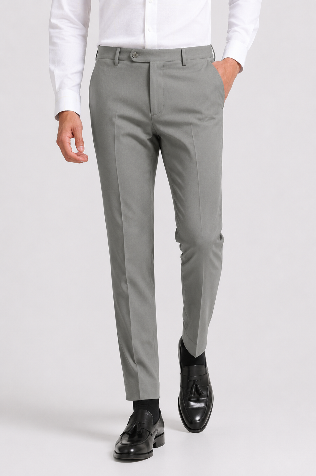 Warm Grey 4-Way Stretch Formal Trouser