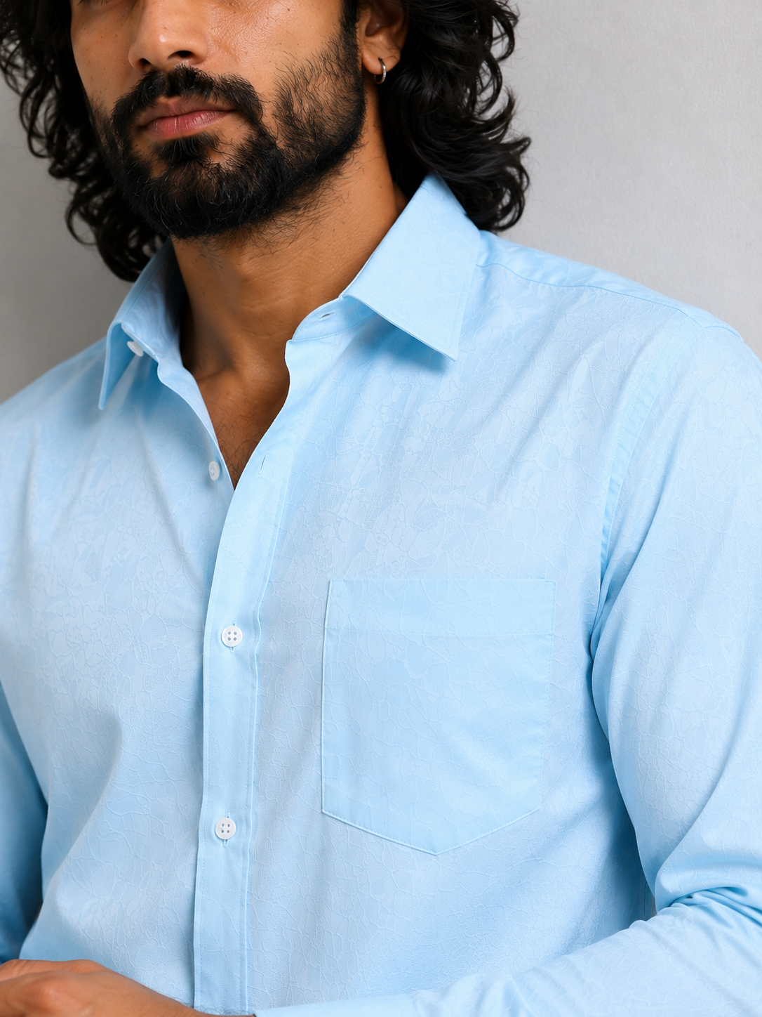 Arctic Blue Jacquard Shirt