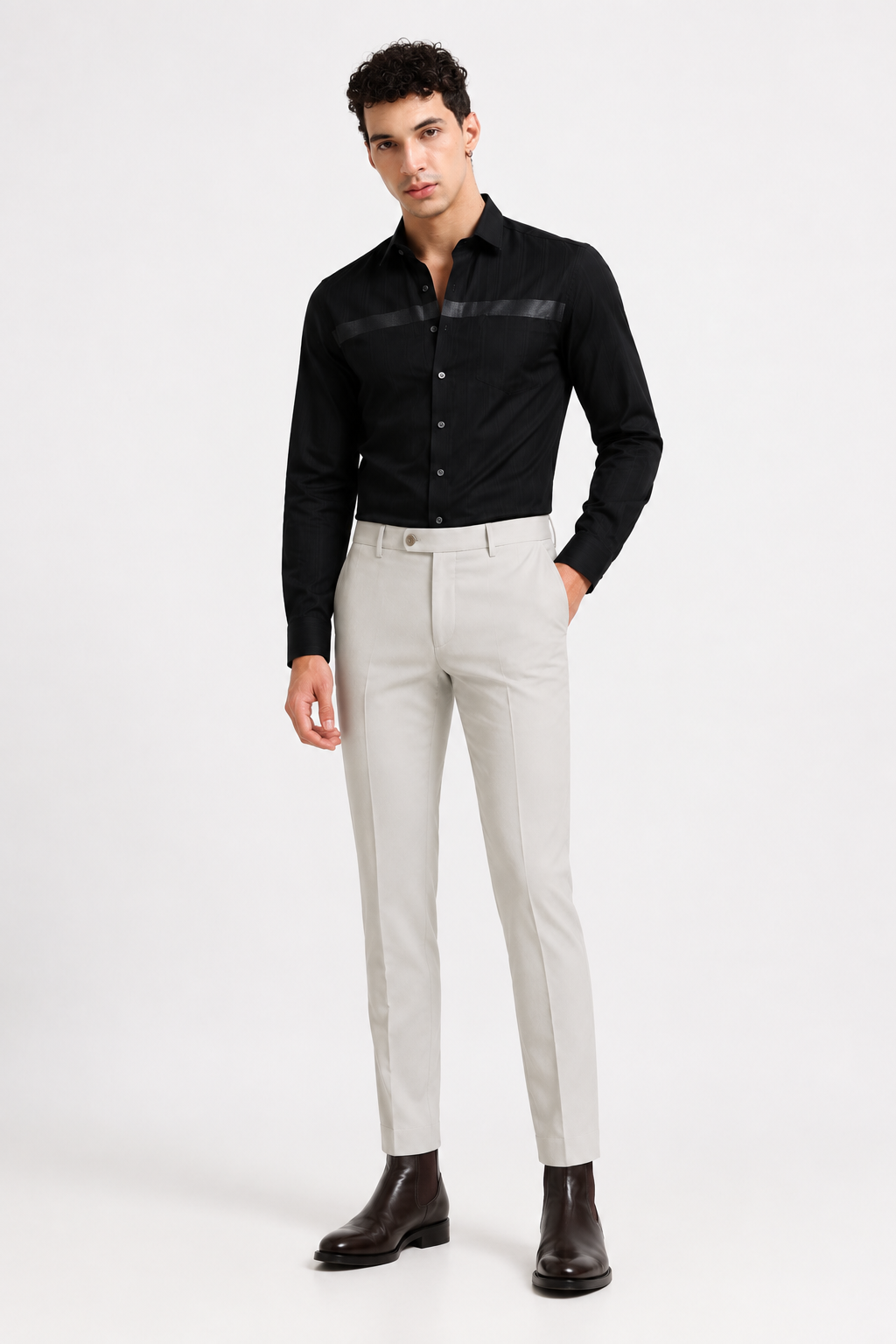 Smoke Grey 4-Way Stretch Formal Trouser