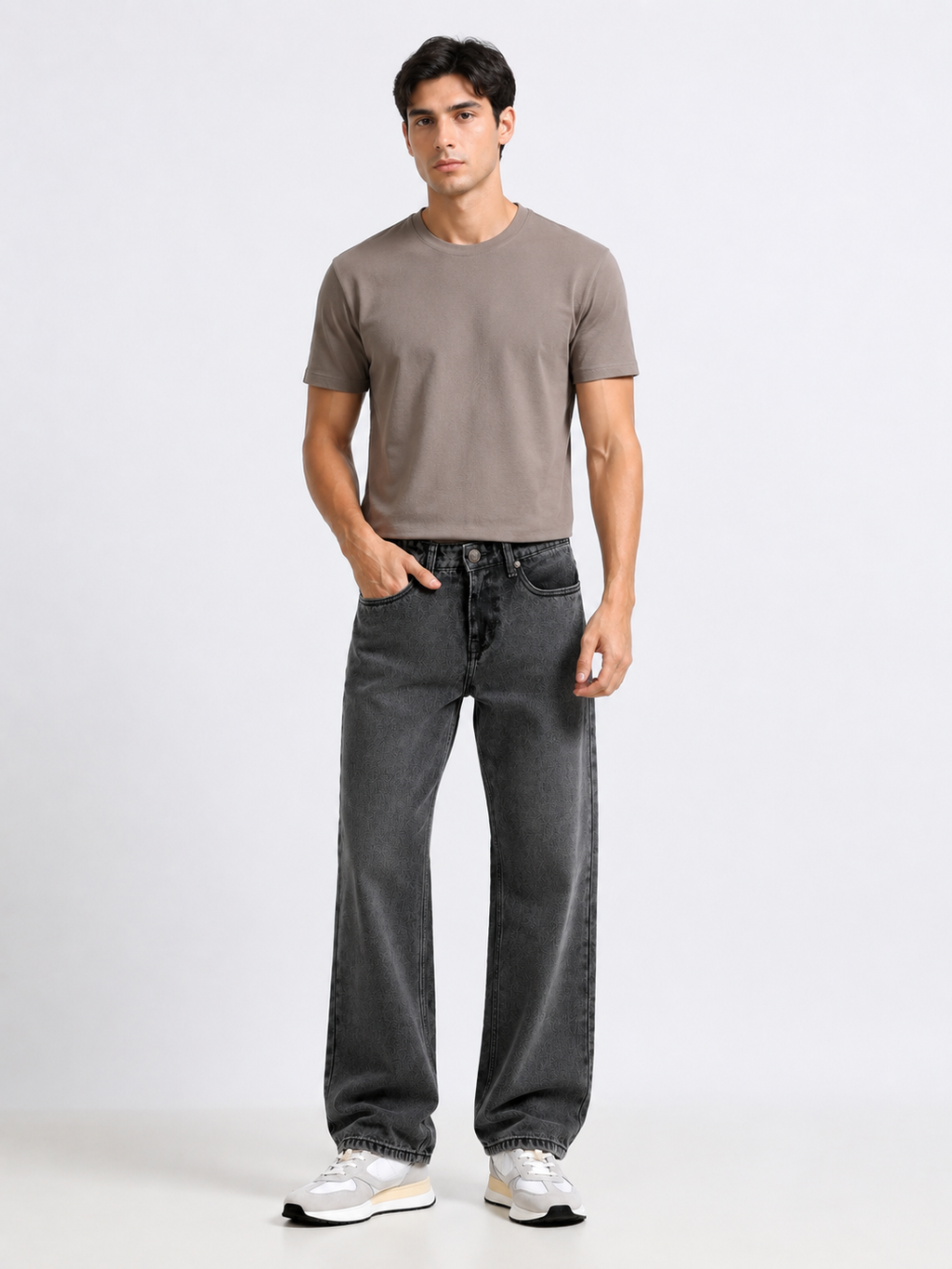 Grey Baggie Fit Denim