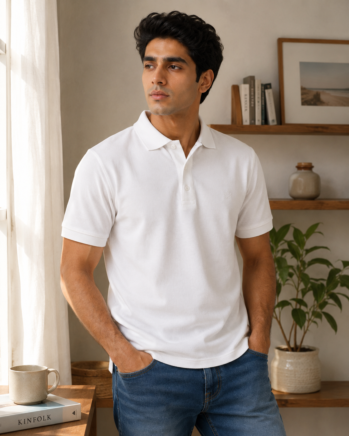 Premium White Piqué Polo T-Shirt