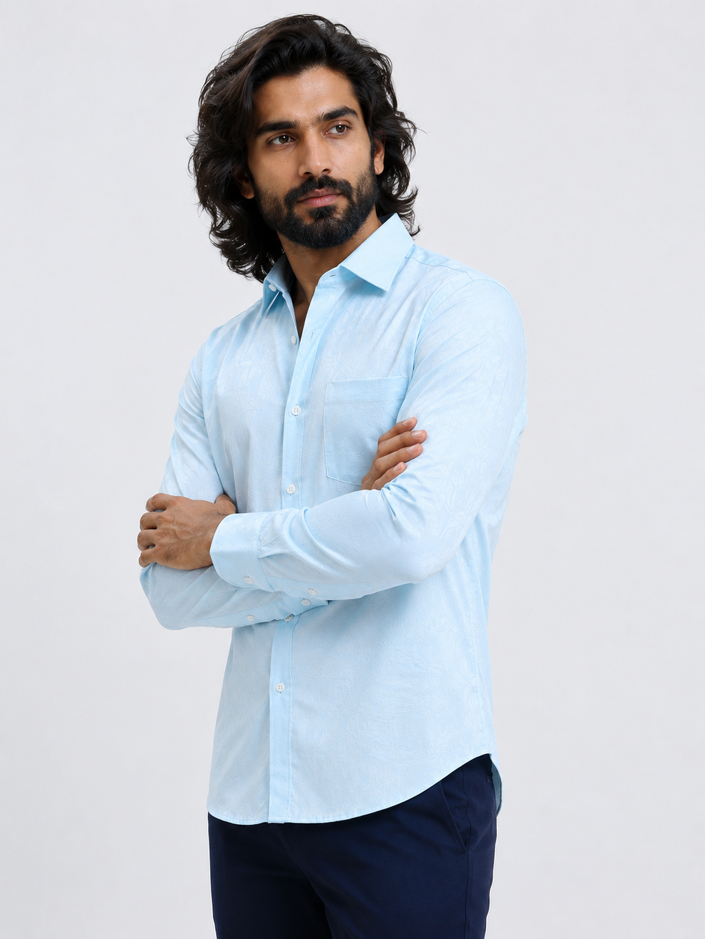 Arctic Blue Jacquard Shirt