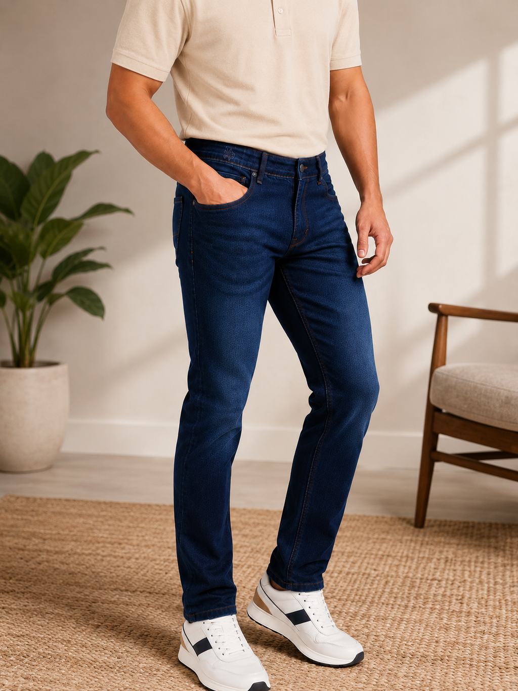 Medium Dark Blue Slim Fit Denim