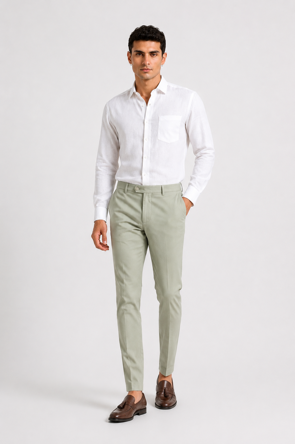 Pista Green 4-Way Stretch Formal Trouser