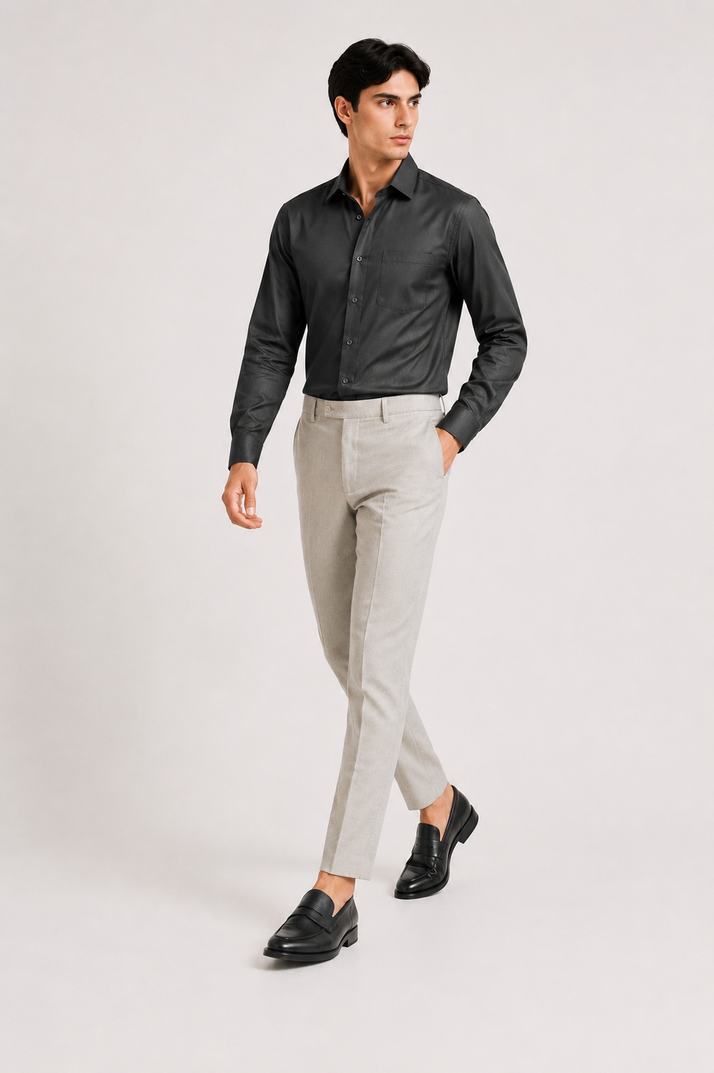 Light Grey 4-Way Stretch Formal Trouser