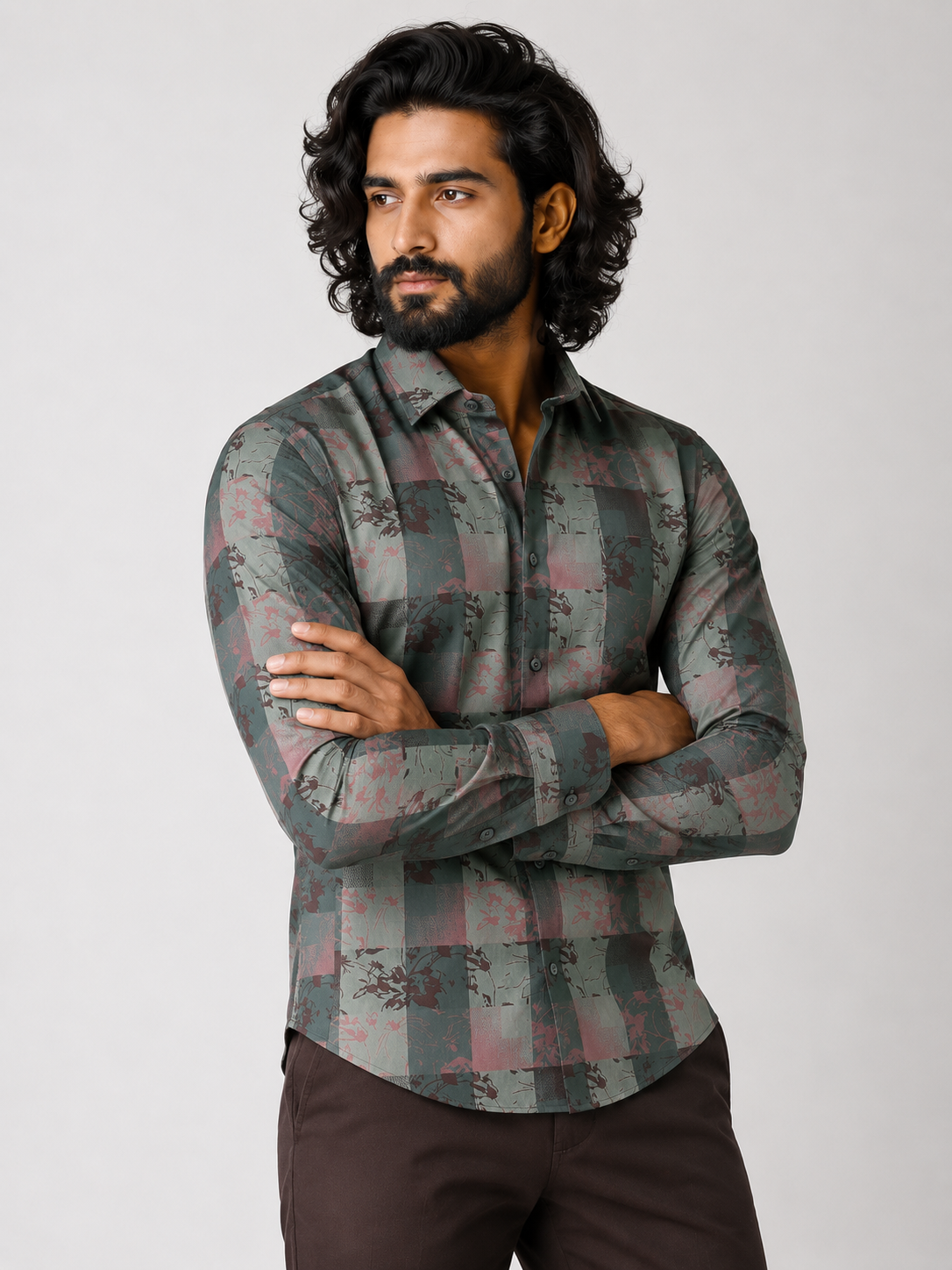 Abstract Forest Jacquard Shirt