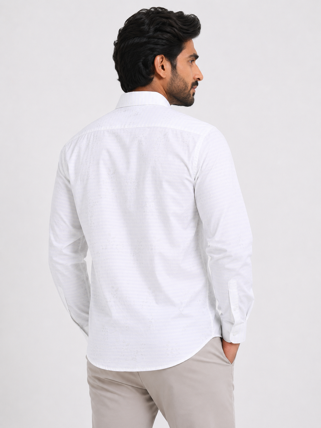 Ivory Bloom Jacquard Shirt