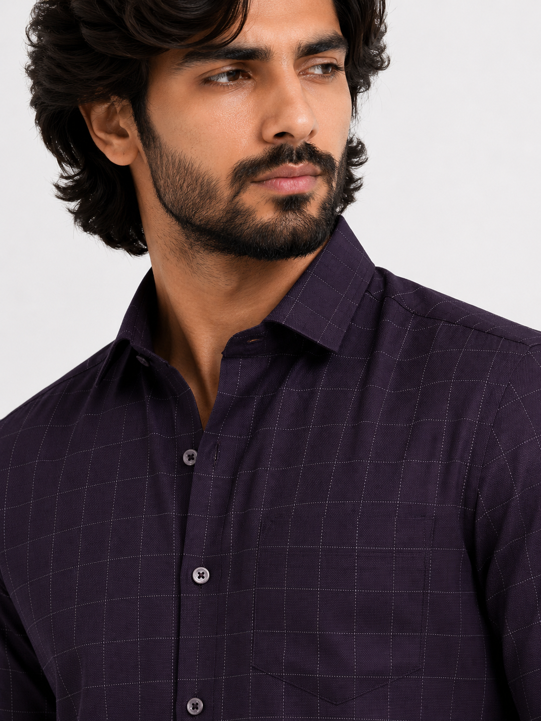 Aubergine Tectonic Jacquard Shirt