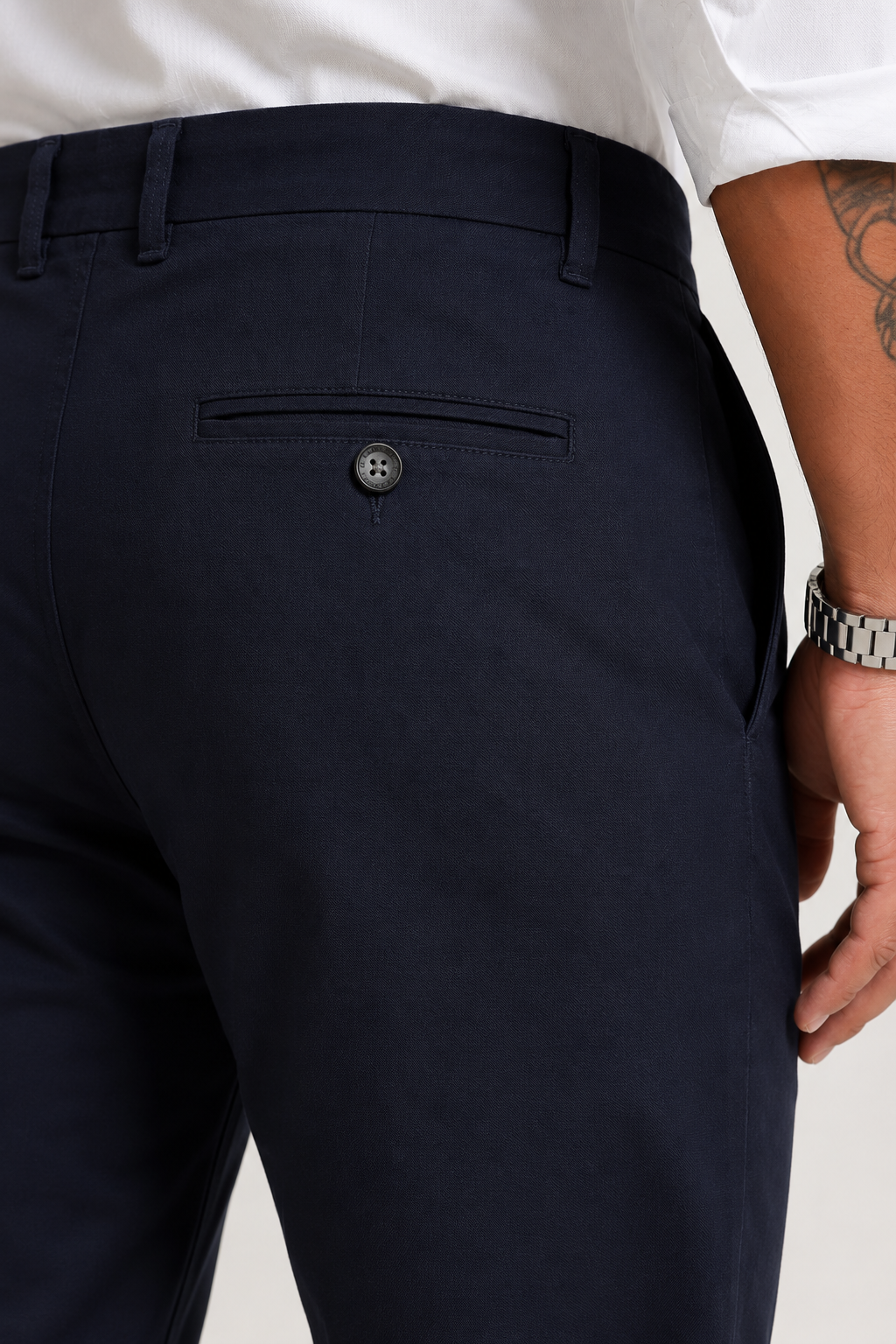 Navy Dobby Trouser