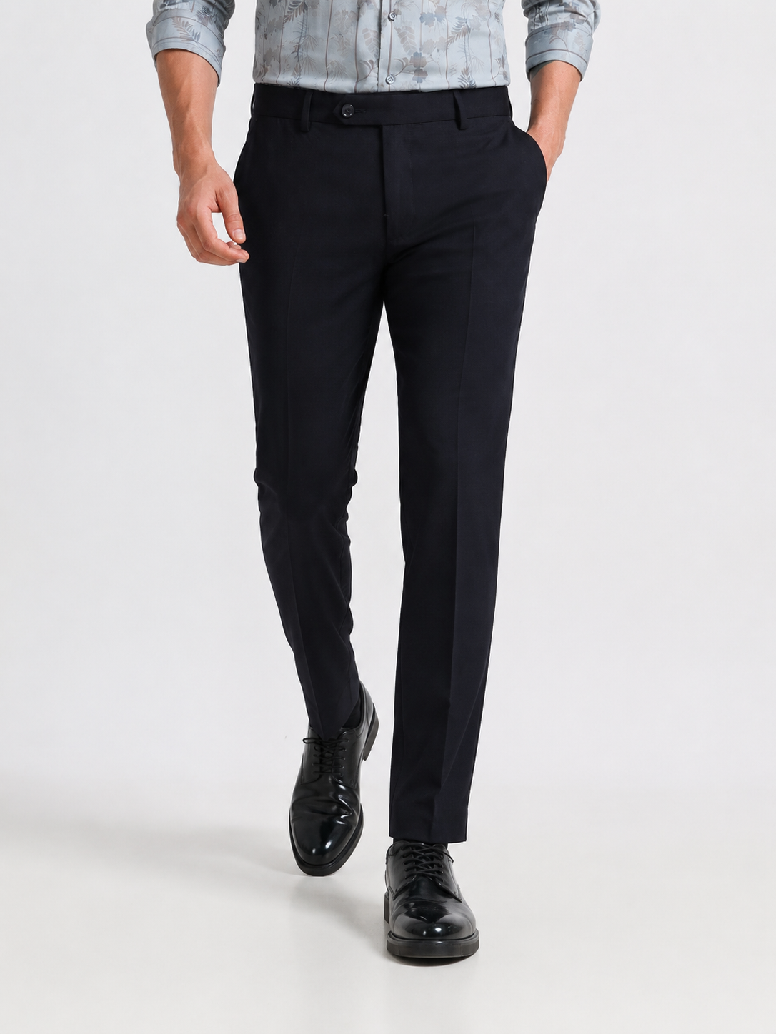 Ink Blue 4-Way Stretch Formal Trouser