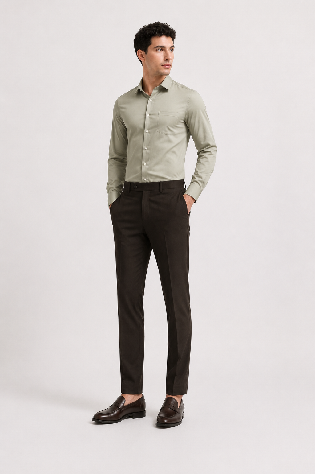 Coffee Brown 4-Way Stretch Formal Trouser
