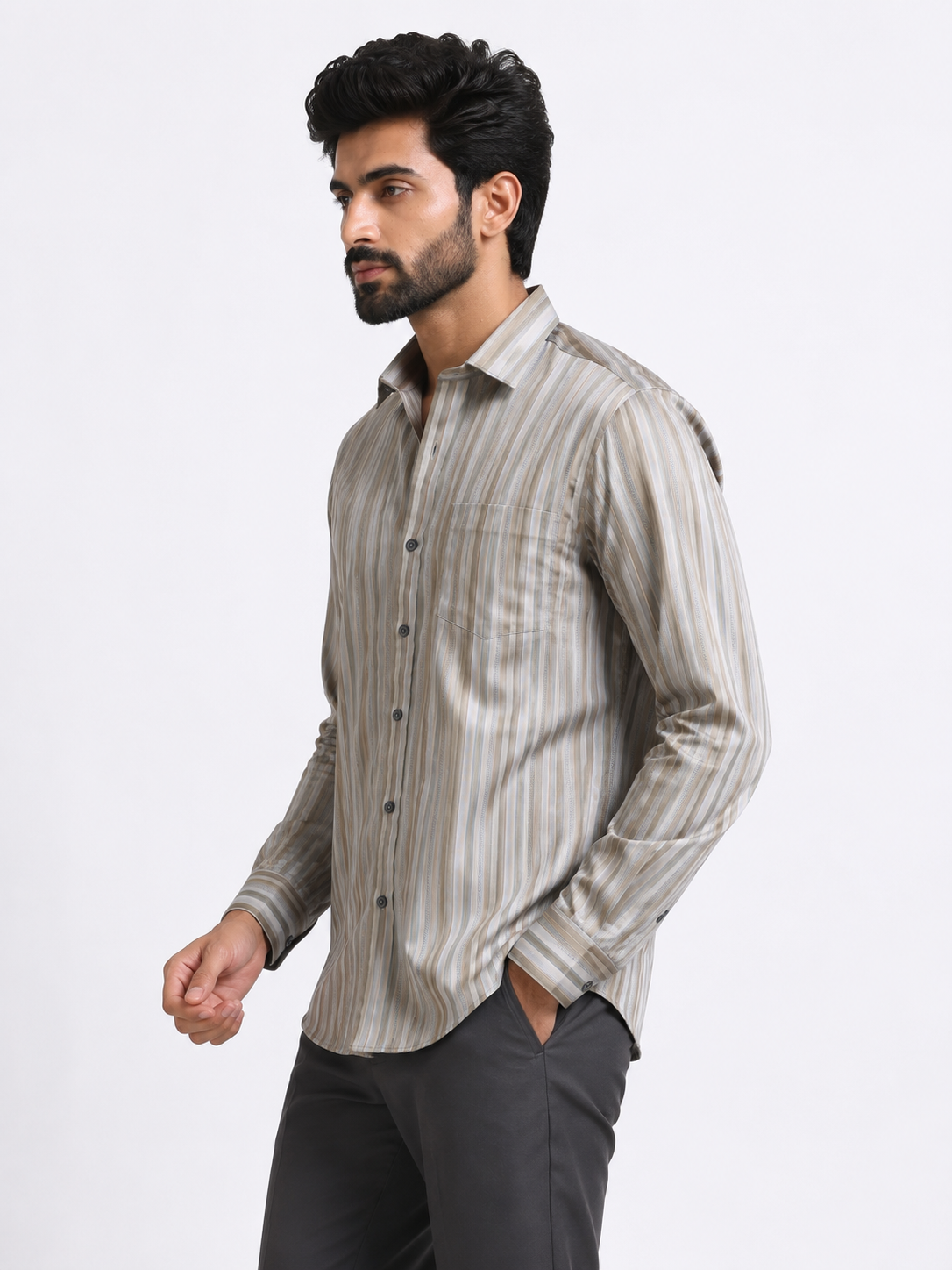 Sahara Stripe Jacquard Artisan Shirt