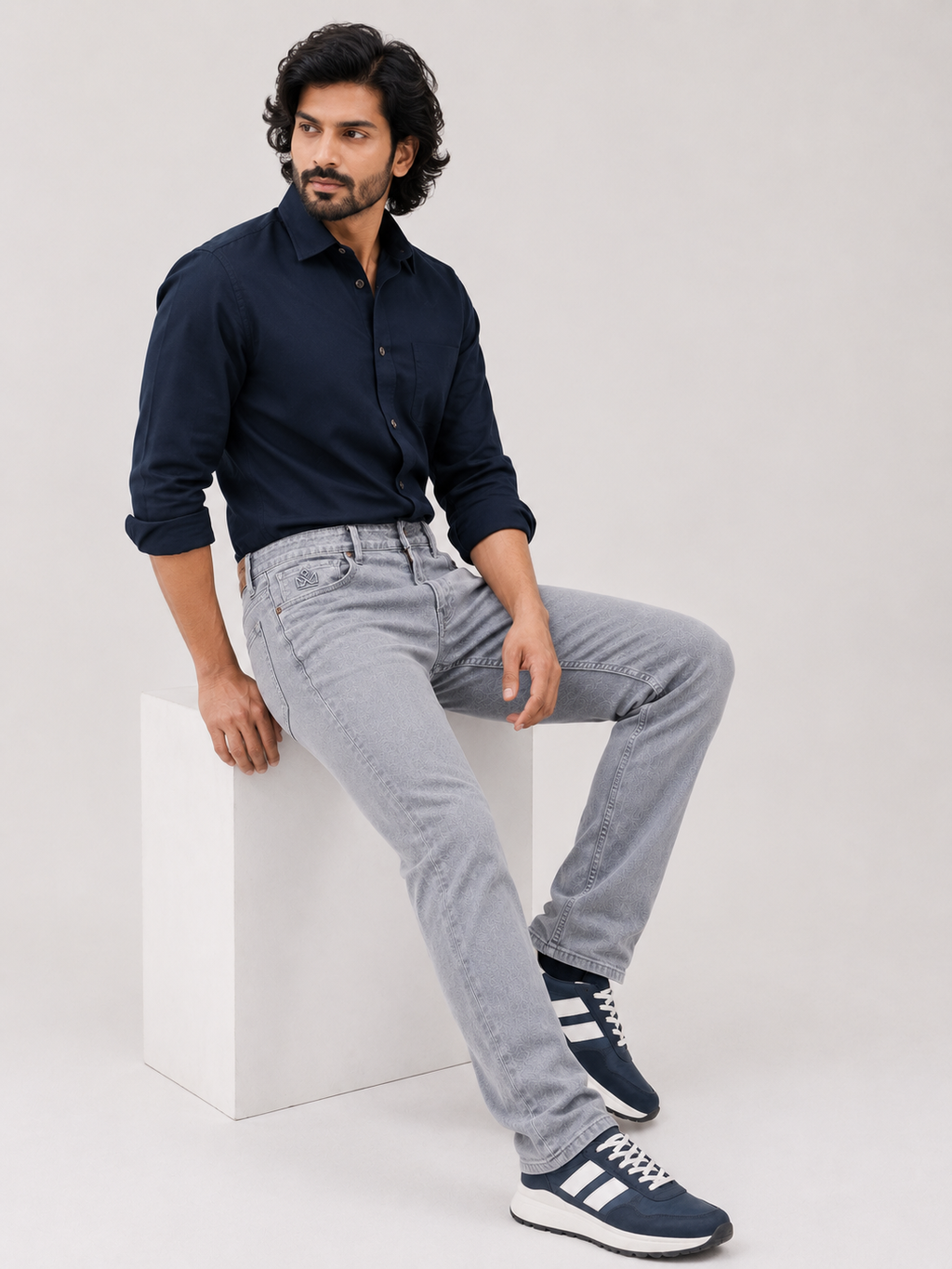 Dark Grey Slim Fit Denim