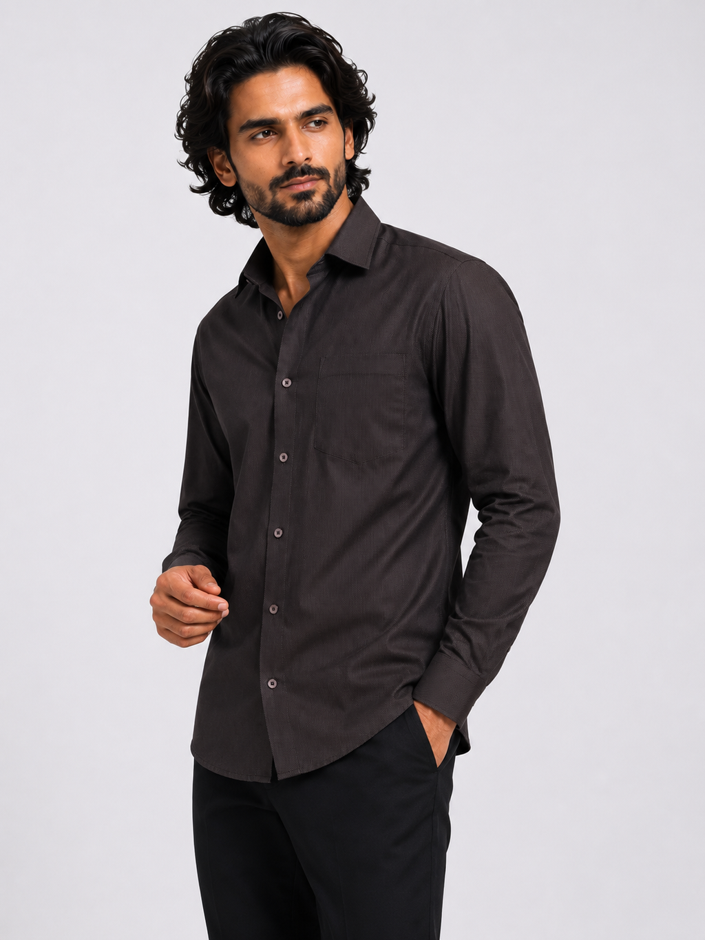 Espresso Prism Jacquard Shirt