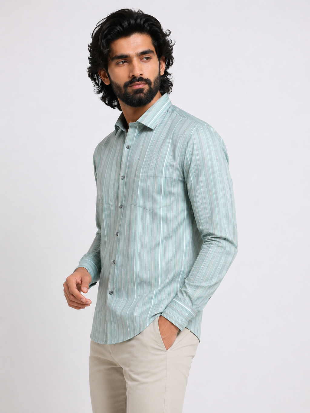 Glacier Olive Jacquard Artisan Shirt