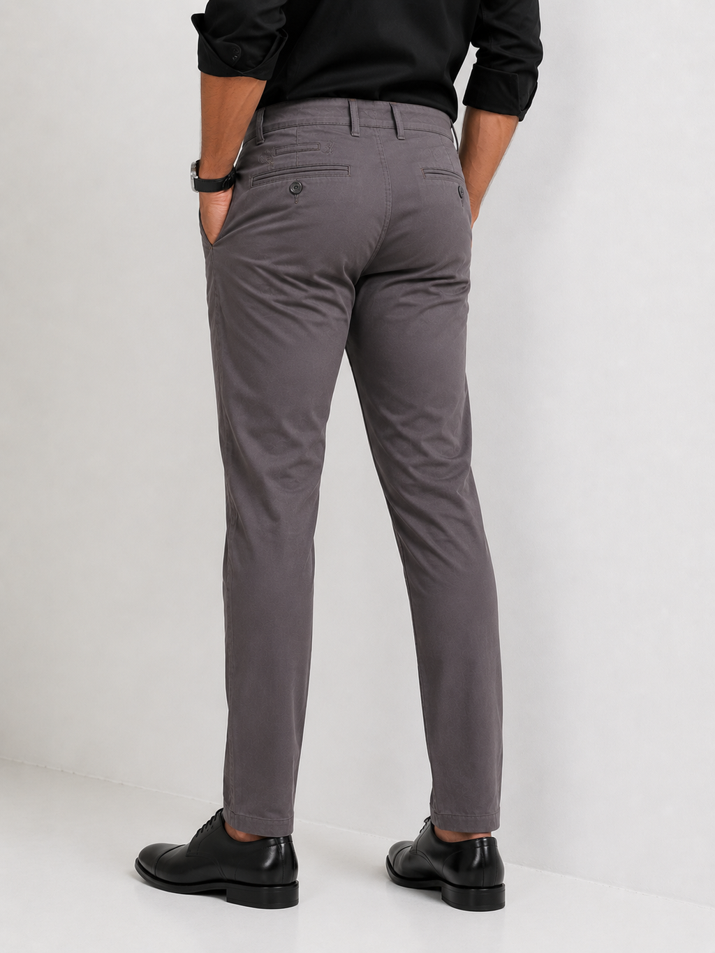 Cement Grey Cotton Trouser