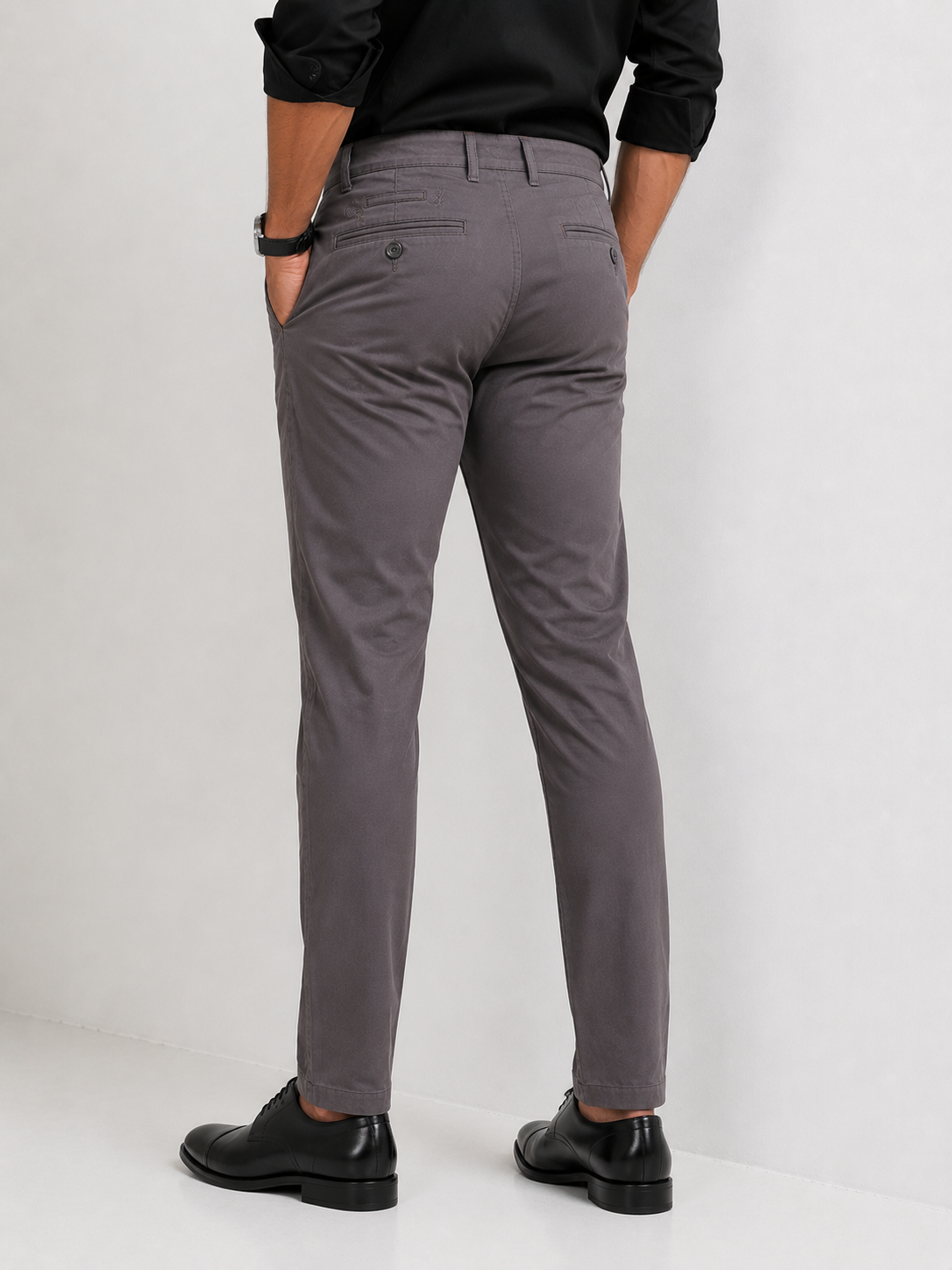 Cement Grey Cotton Trouser
