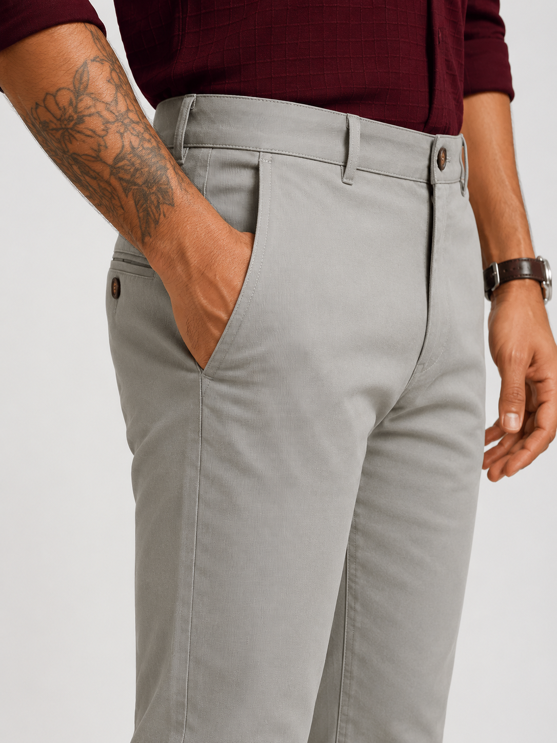 Taupe Dobby Trouser