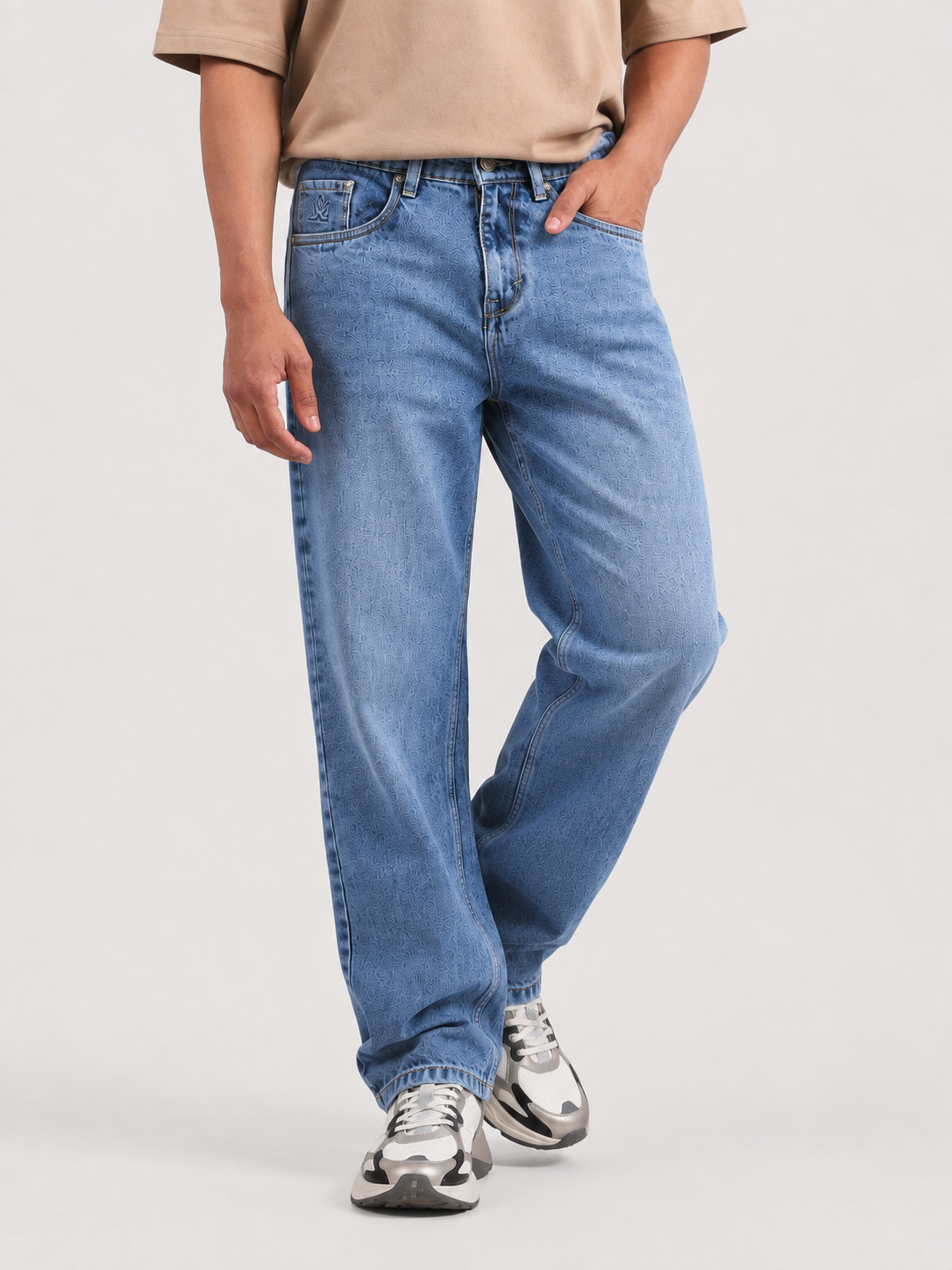 Stone Blue Baggie Fit Denim