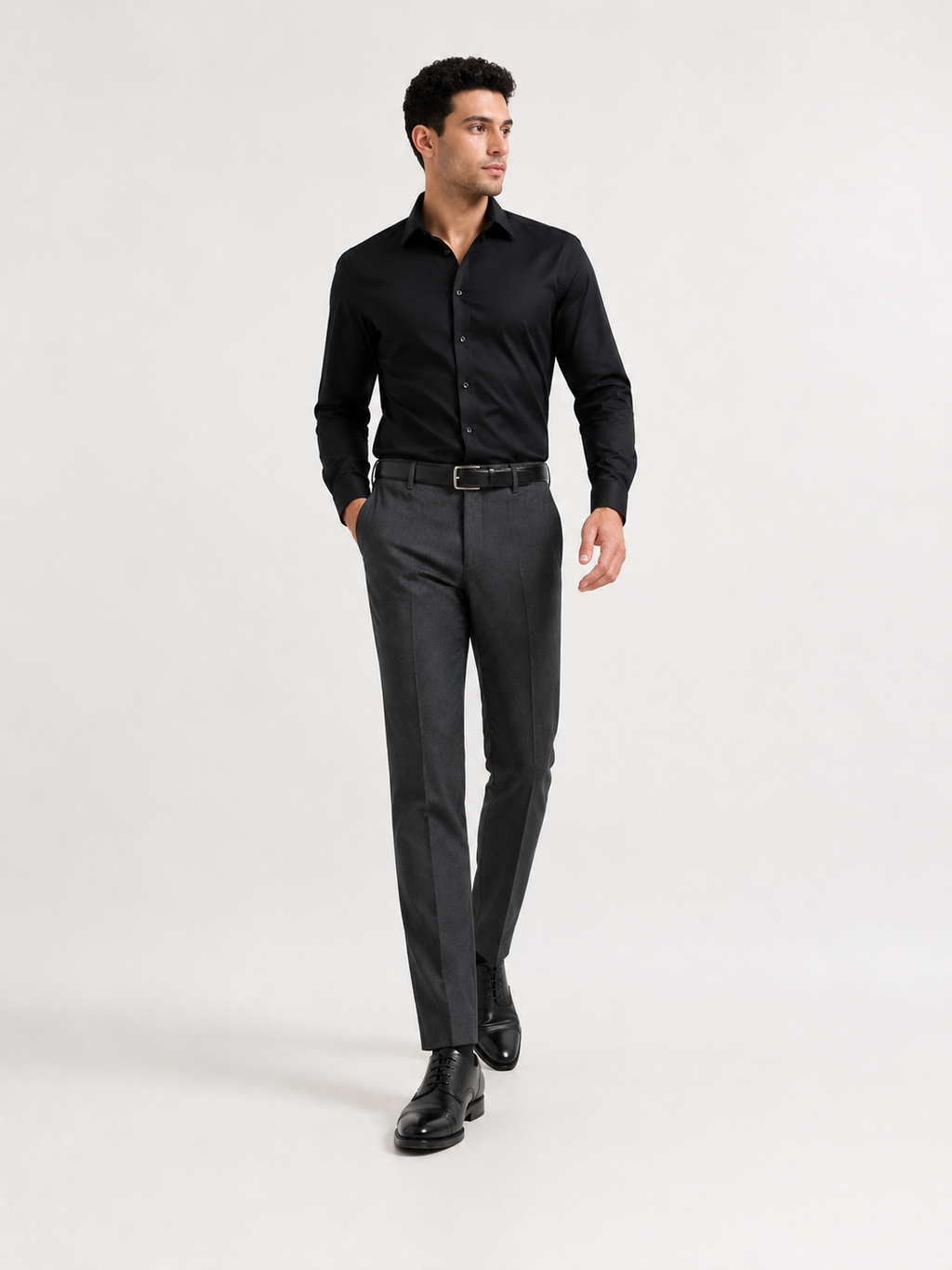 Grey 4-Way Stretch Formal Trouser