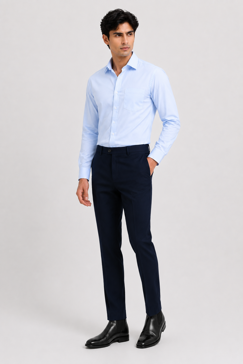 Indo Blue Lachka Stretch Formal Trouser