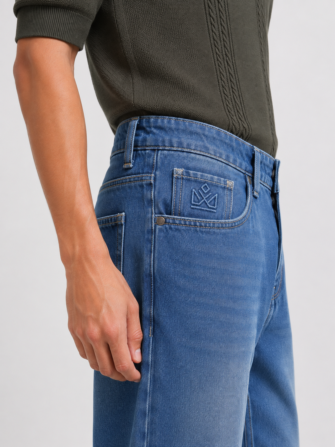 Medium Blue Baggie Fit Denim