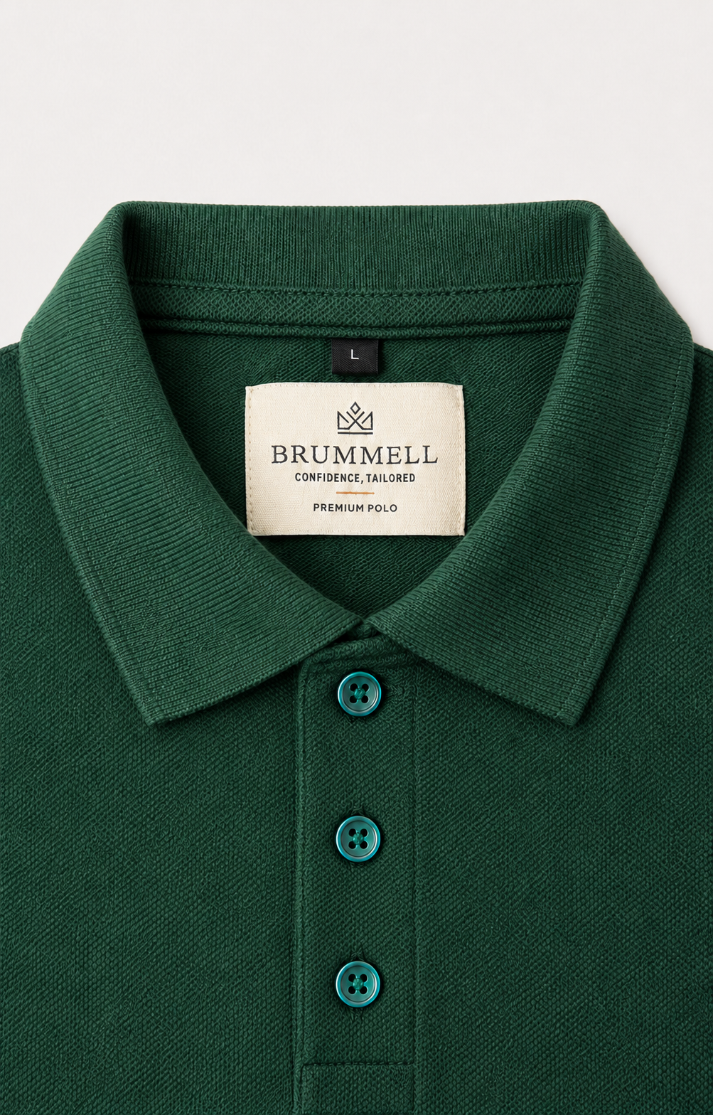 Forest Green Piqué Polo T-Shirt