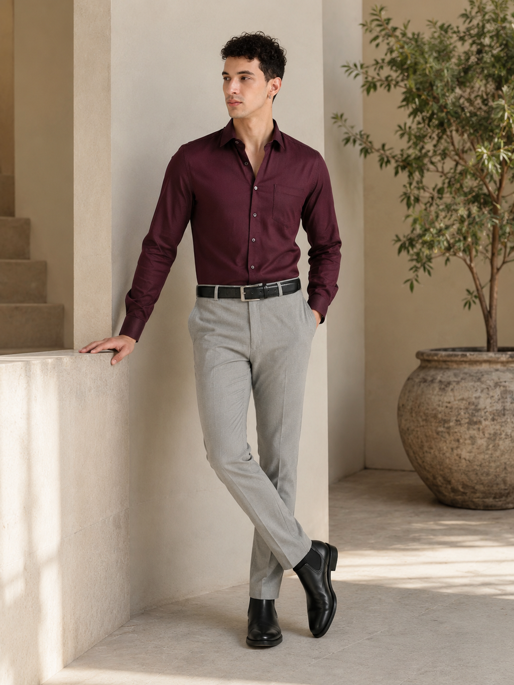 Ash Grey 4-Way Stretch Formal Trouser
