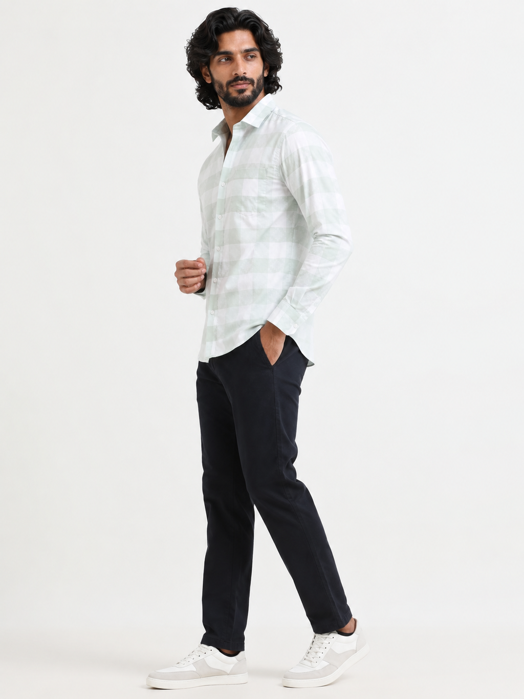 Pistachio Check Artisan Jacquard Shirt