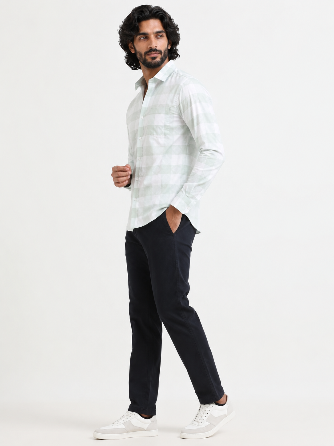 Pistachio Check Artisan Jacquard Shirt