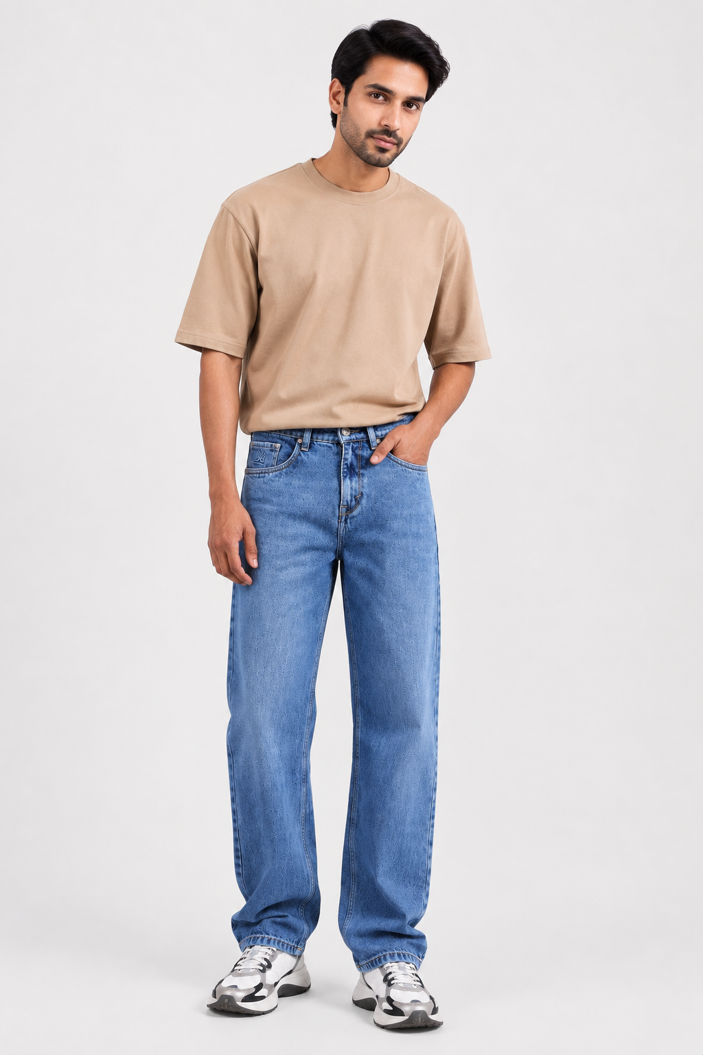 Stone Blue Baggie Fit Denim