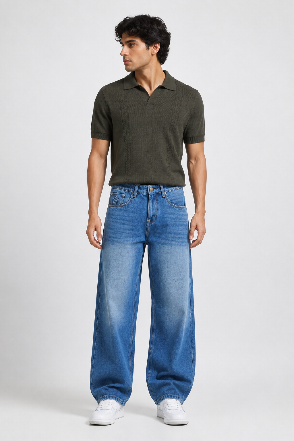 Medium Blue Baggie Fit Denim