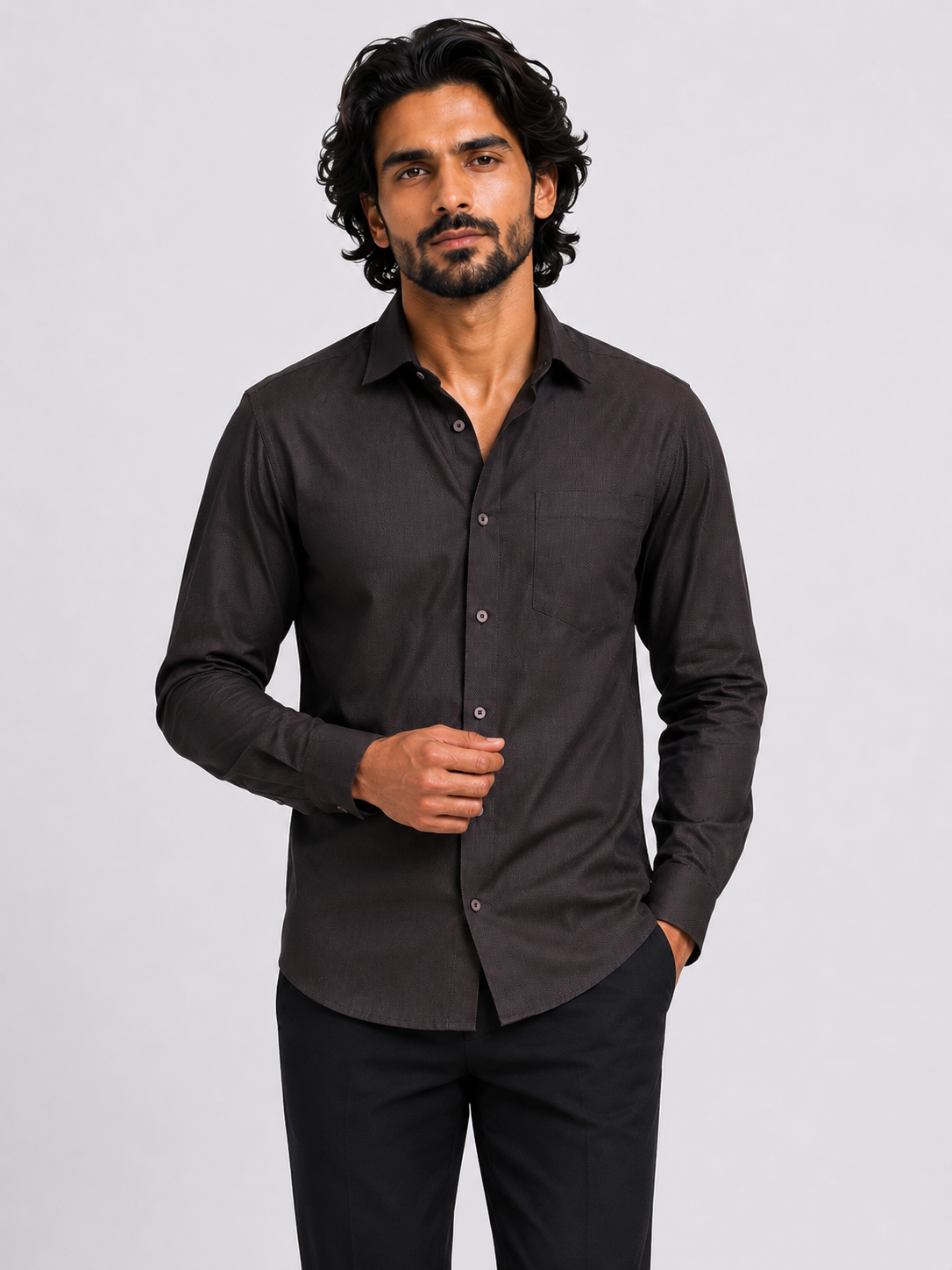 Espresso Prism Jacquard Shirt