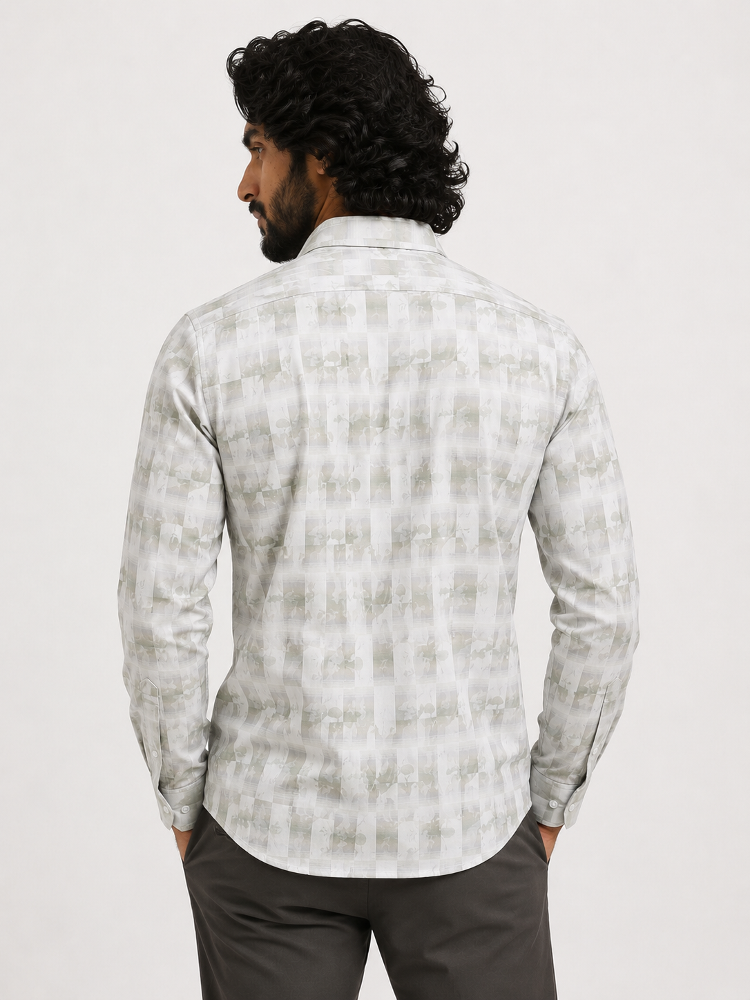 Shadow Flora Checkerboard Jacquard Shirt