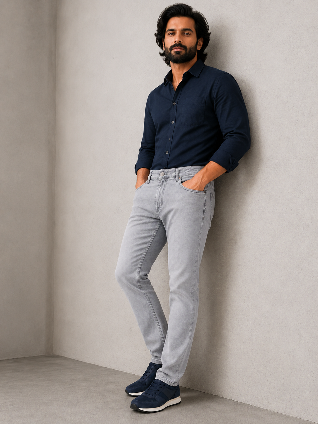 Light Grey Slim Fit Denim