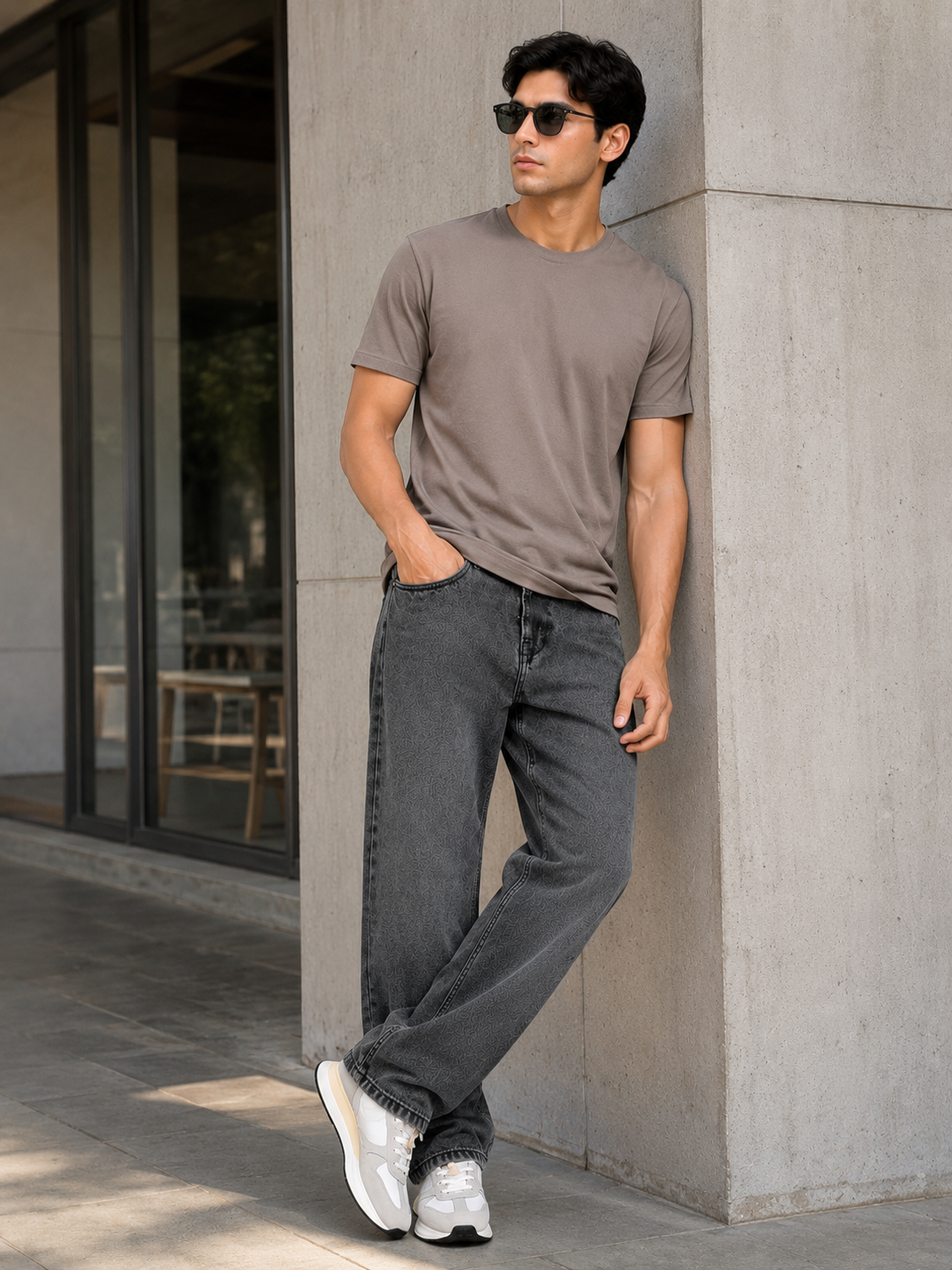 Grey Baggie Fit Denim