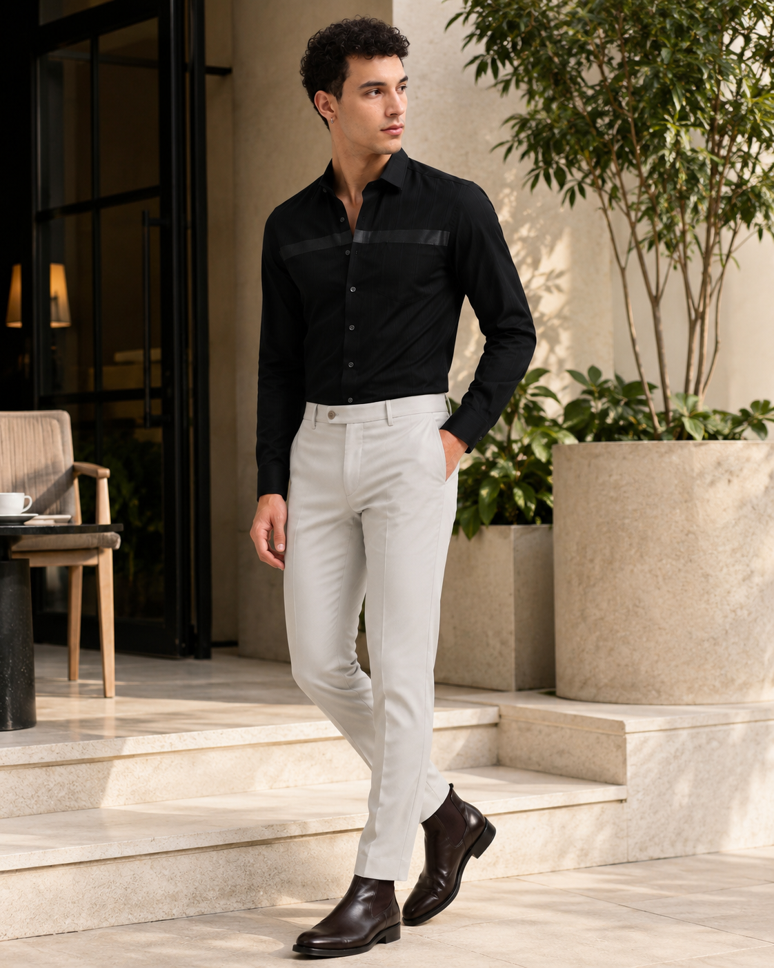 Smoke Grey 4-Way Stretch Formal Trouser