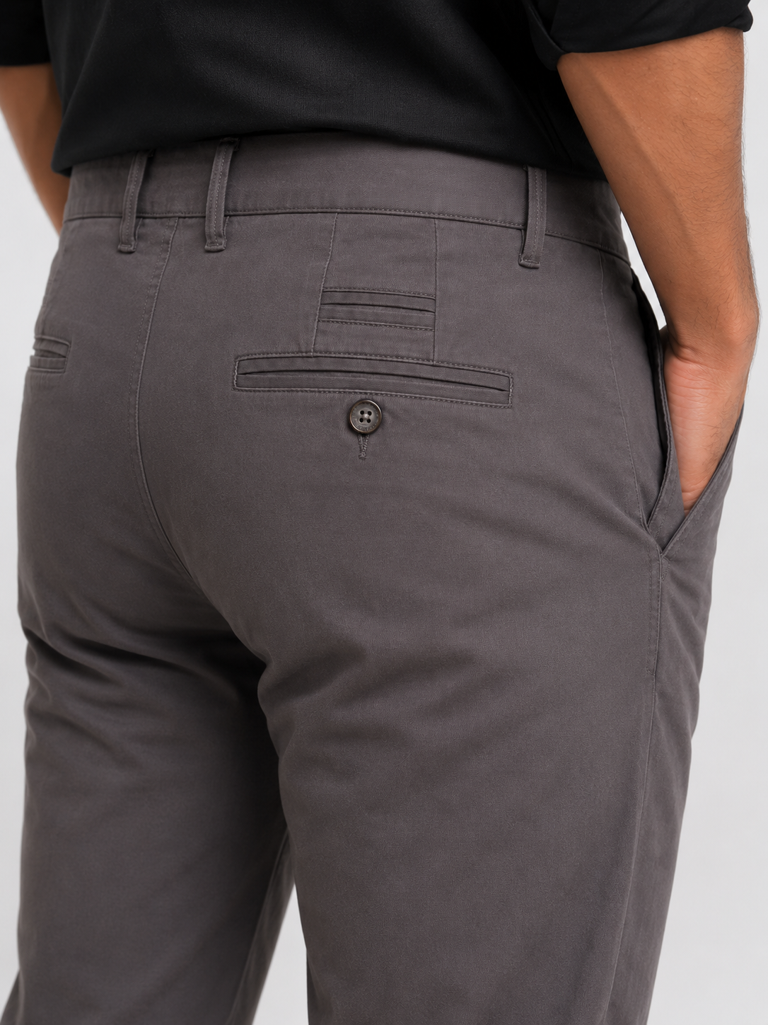 Cement Grey Cotton Trouser