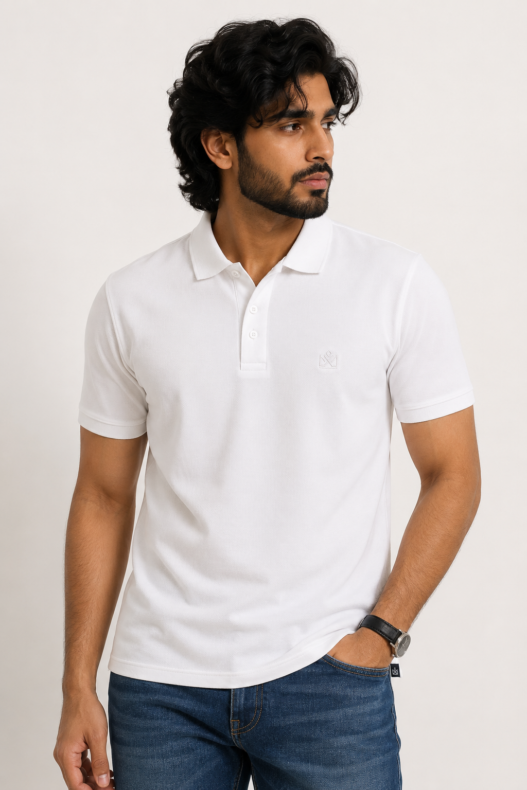 Premium White Piqué Polo T-Shirt