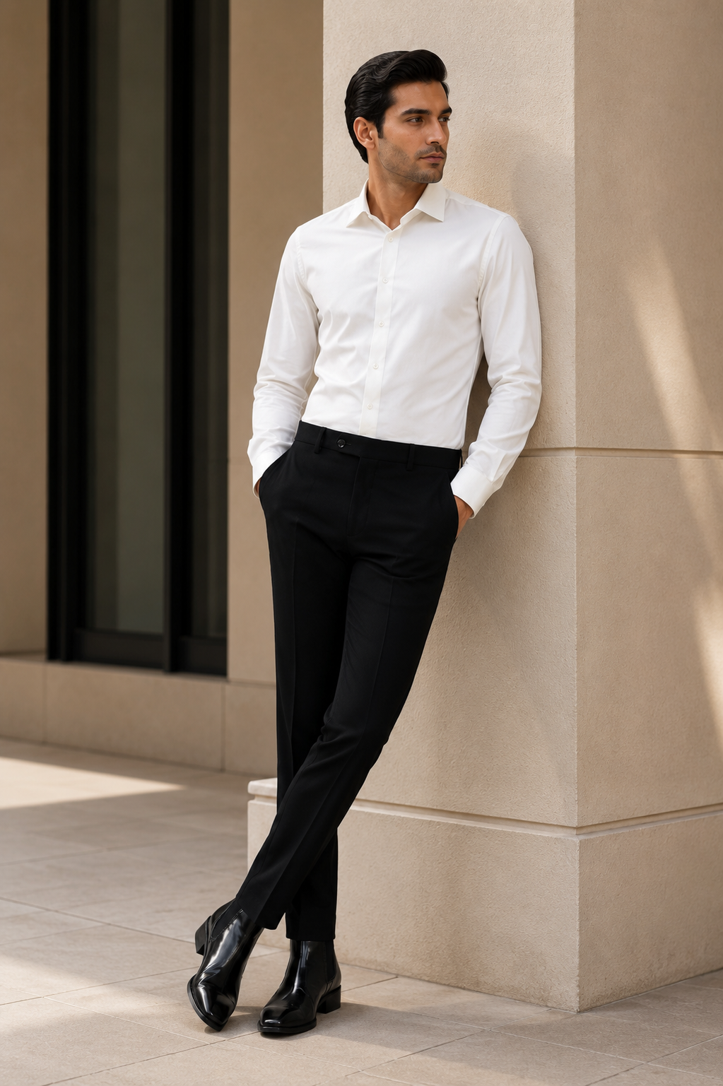 Indo Black Lachka Stretch Formal Trouser