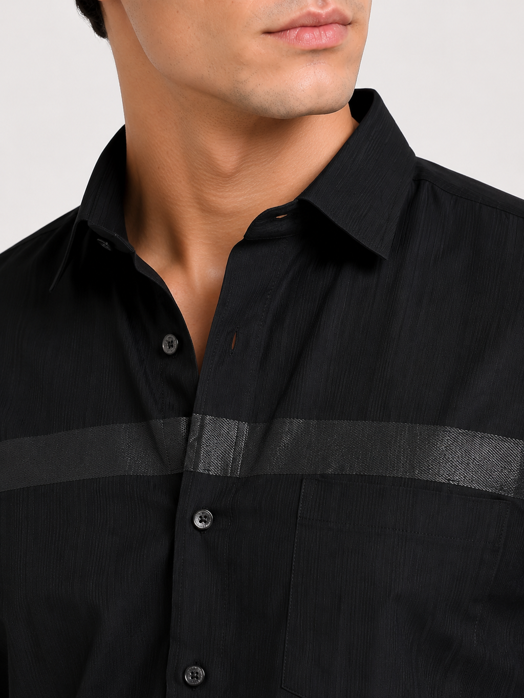 Midnight Linear Signature Jacquard Shirt