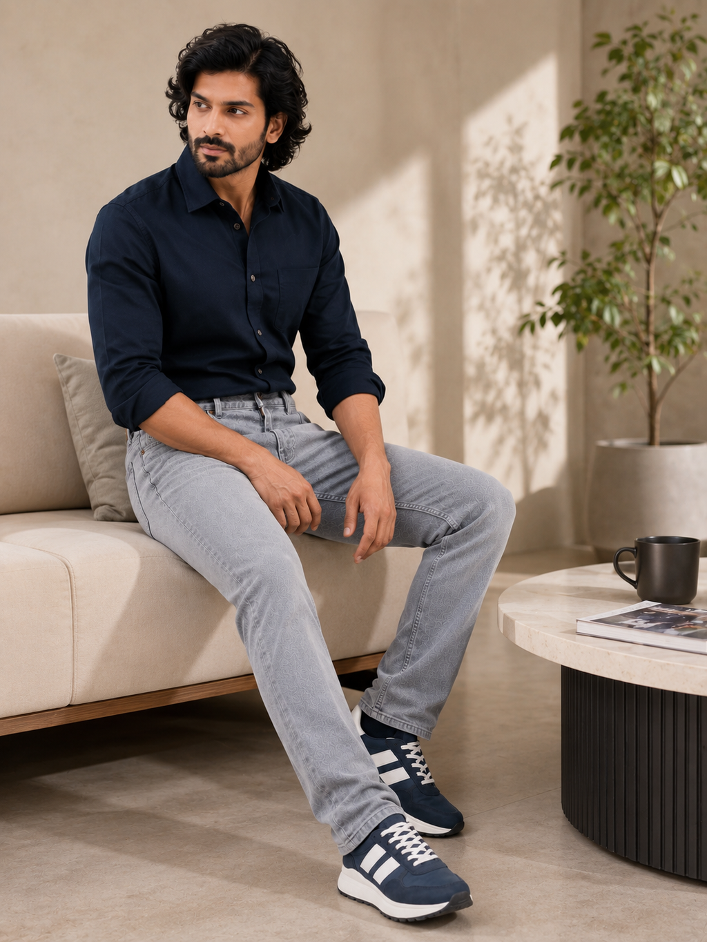 Dark Grey Slim Fit Denim
