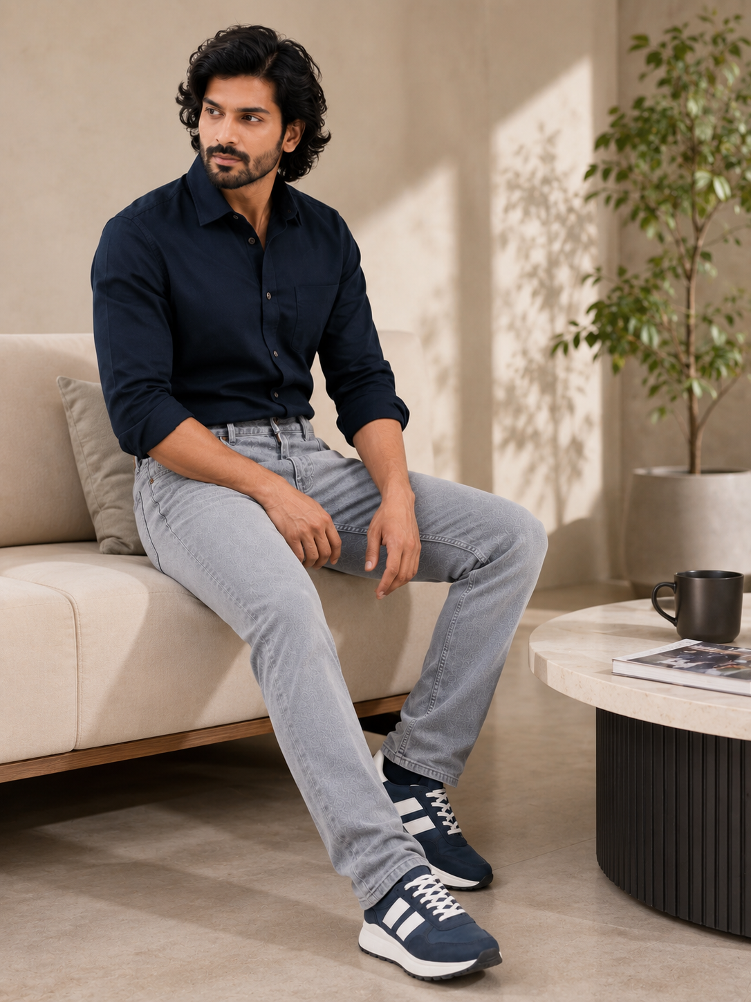 Dark Grey Slim Fit Denim