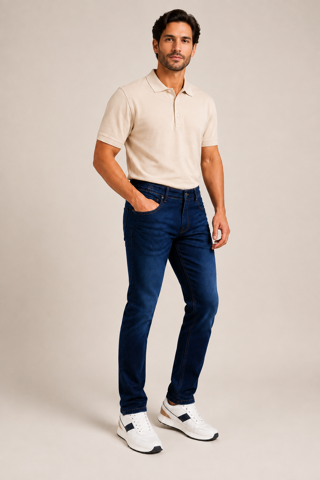 Medium Dark Blue Slim Fit Denim