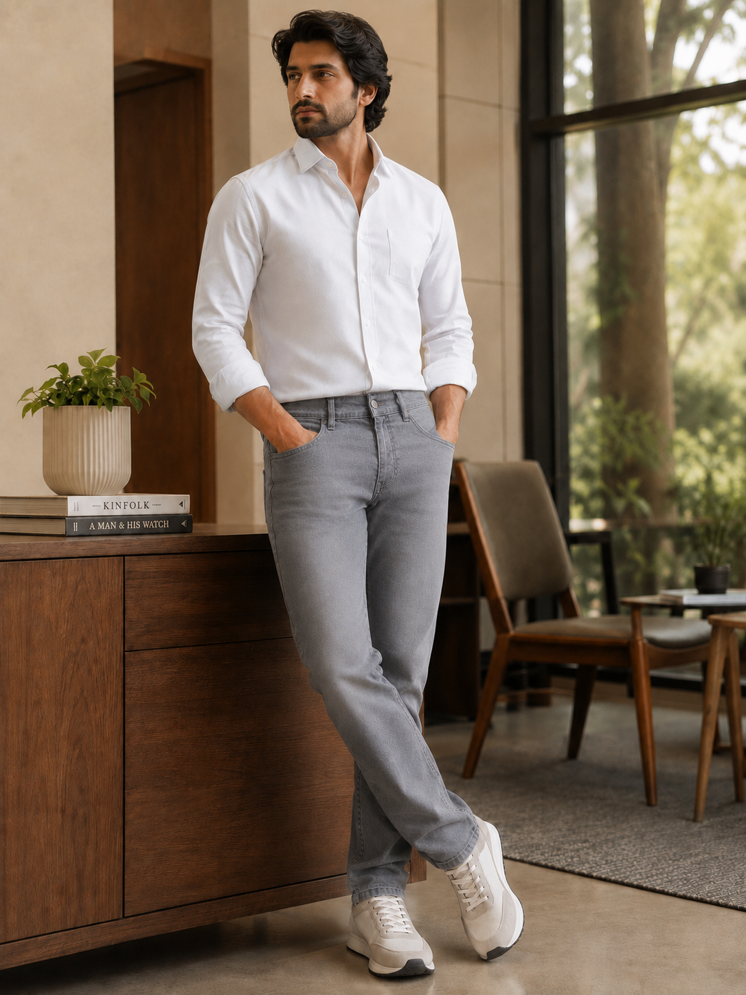 Charcoal Grey Slim Fit Denim
