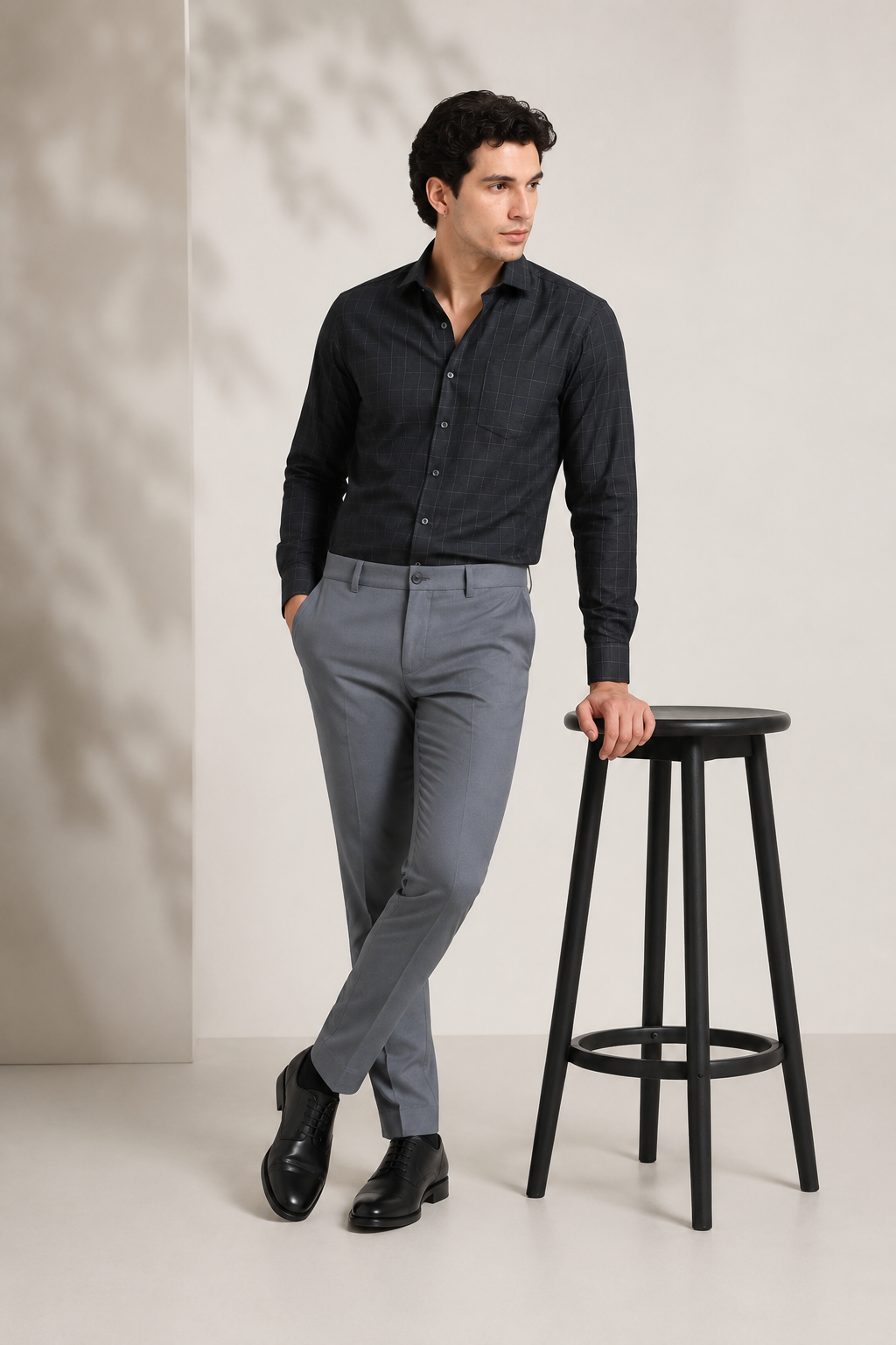 Slate Grey 4-Way Stretch Formal Trouser
