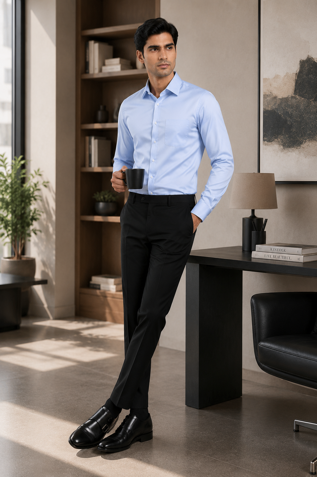 Carbon Black 4-Way Stretch Formal Trouser